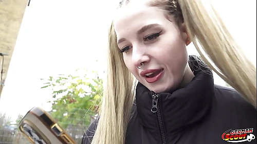 GERMAN SCOUT - Big Dick Anal Sex Casting for Pigtails Teen Crystal White in Berlin